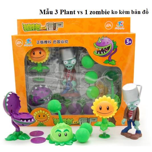 (Tặng Bản Đồ) Bộ đồ chơi Plants vs Zombies, đồ chơi trẻ em cây bắn zombie tuổi thơ cực vui