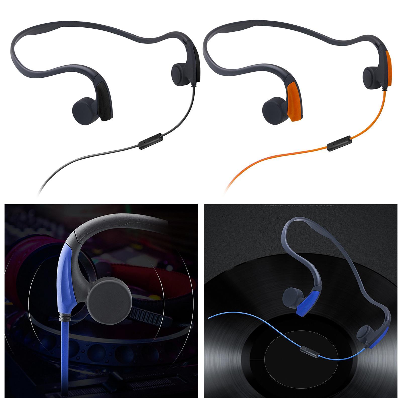 Bone Conduction Wired Headset Voice Control with Mic Neckband Headset Headphones Earphone for Running Sports Mobile Phones Game Music