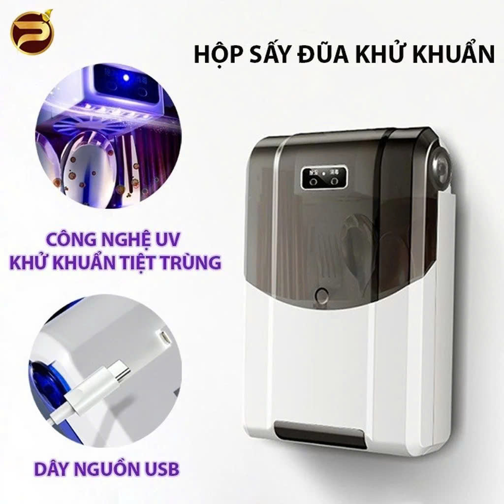 Máy Sấy Khử Khuẩn Đũa Thìa Thông Minh – Sạch Sẽ Từng Chiếc, Loại Bỏ 99% Vi Khuẩn