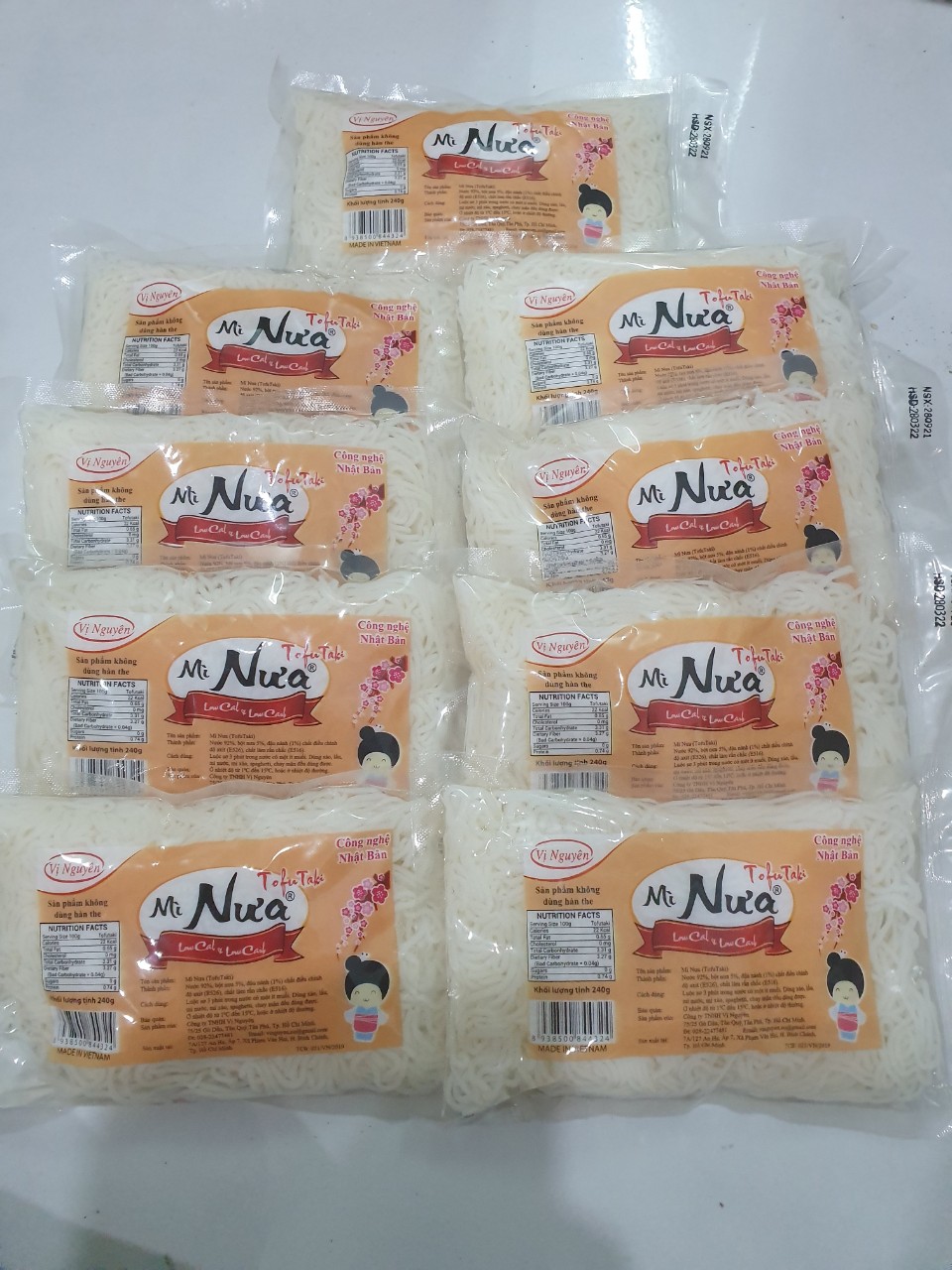 Combo 9 Gói Mì Nưa Vị Nguyên Das Keto 240g