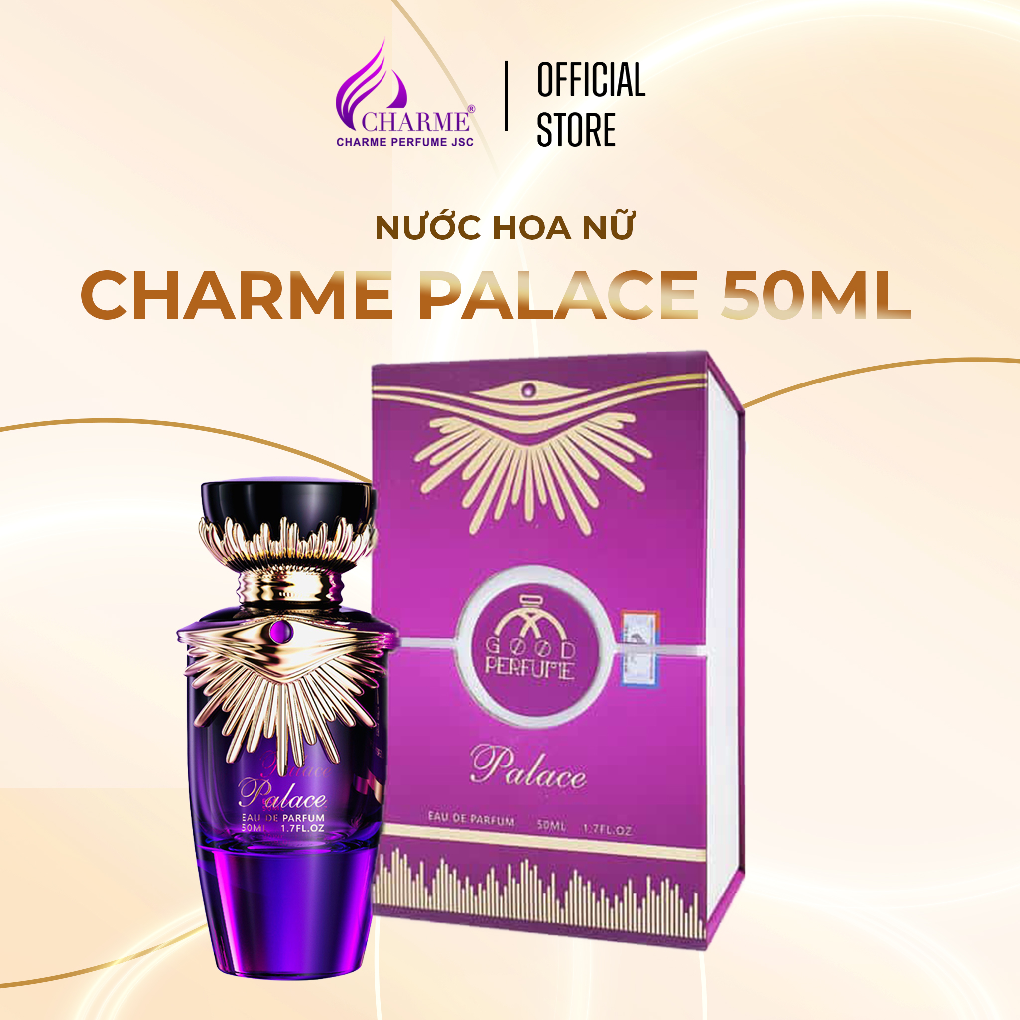 Nước hoa nữ cao cấp, Charme Palace, chính hãng, nốt hương sang trọng, lôi cuốn, toát lên vẻ quý phái, 50ml
