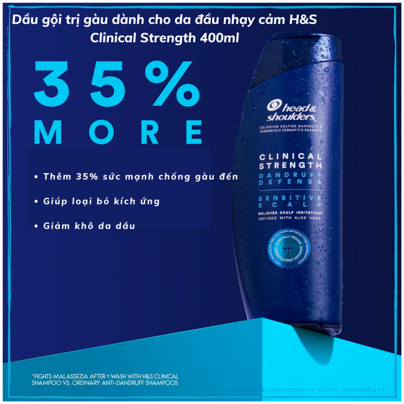 dầu gội Head &amp; Shoulders Clinical Strength Sensitive Scalp Infused With Aloe Vera 400ml