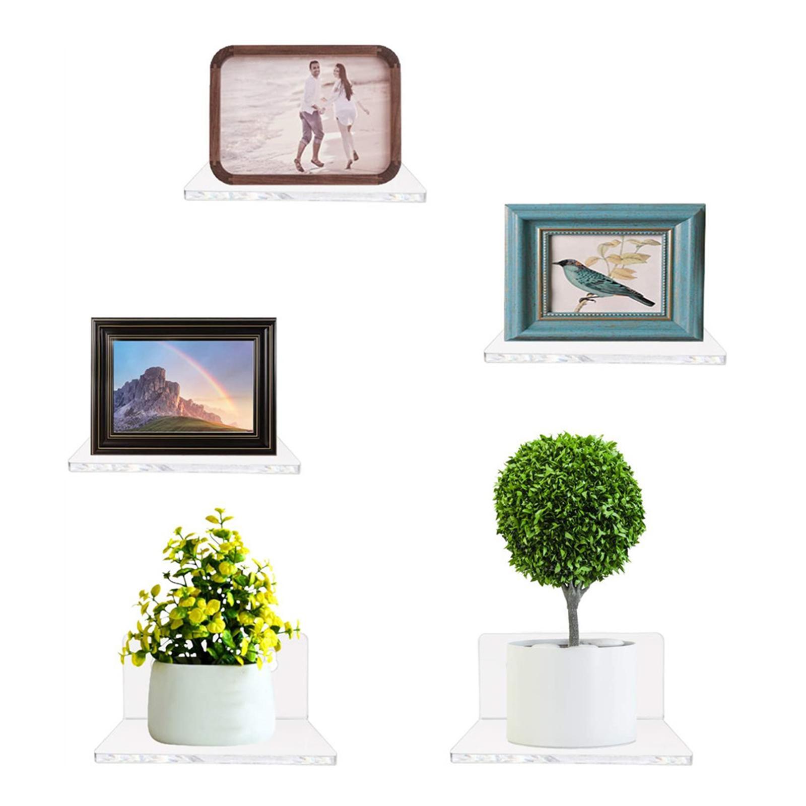 5 Pieces Floating Shelves Wall Mounted Modern for Bedroom Living Room Plants