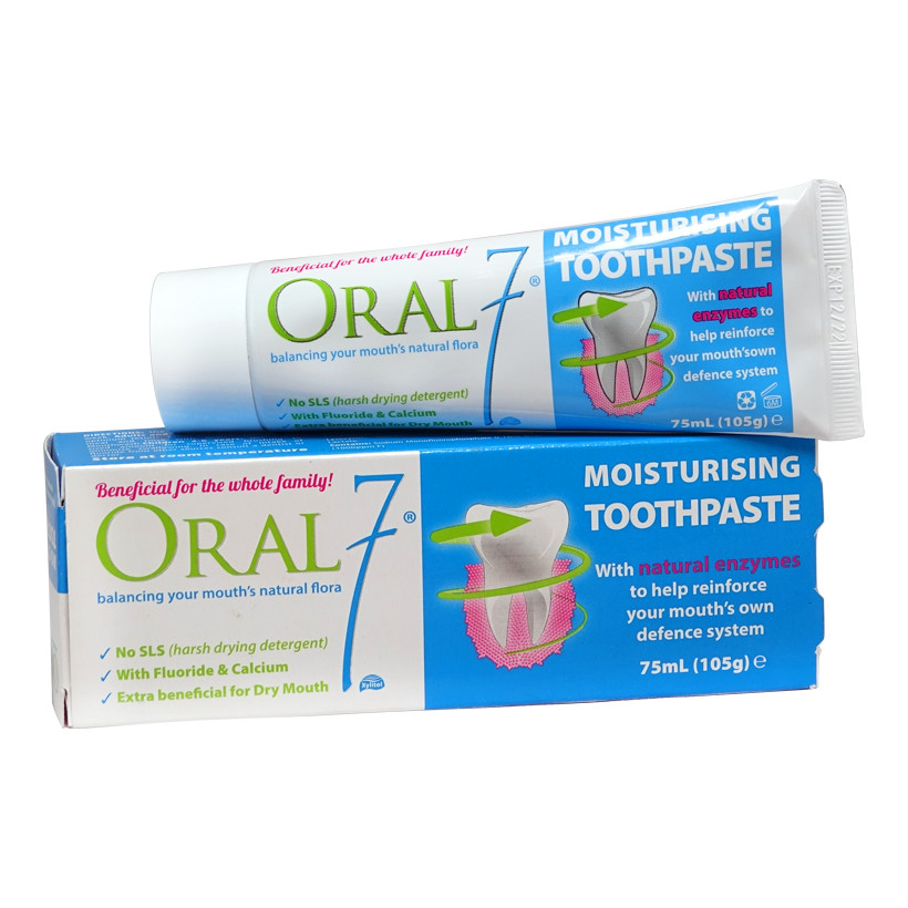 Kem đánh răng GIỮ ẨM MIỆNG ORAL7 Moisturising Toothpaste 75ml - Dành cho cho bệnh nhân hôi miệng do khô miệng, người dùng răng giả, người thở bằng miệng khi ngủ