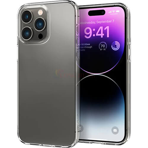 Ốp lưng chống sốc hỗ trợ sạc không dây Spigen Liquid Crystal iP 14 Pro Max/14 Pro/14 Plus/14 - Hàng chính hãng