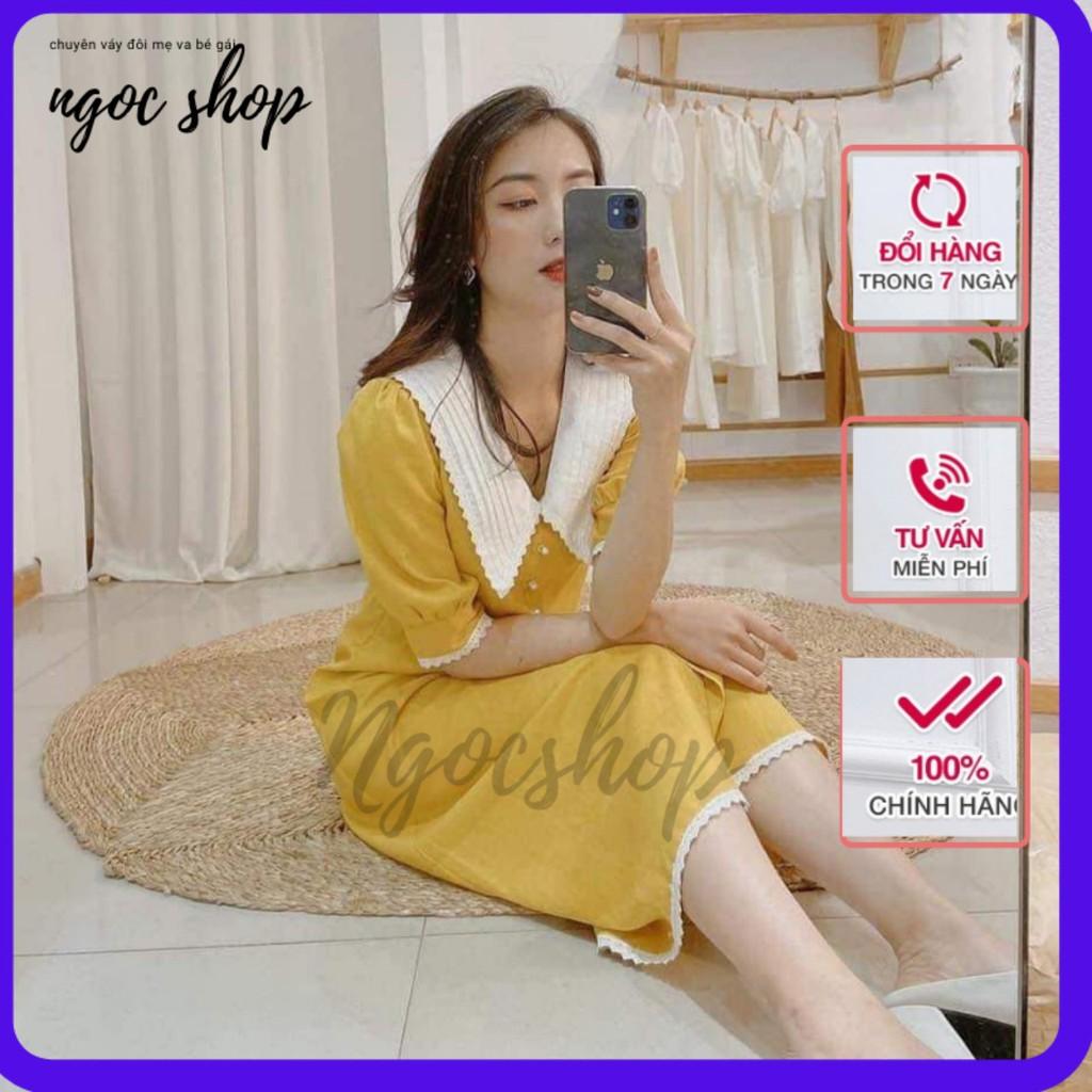 Váy đôi mẹ và bé gái cổ sơ mi đính hạt form suông ( giá gồm mẹ và bé) - SIZE M