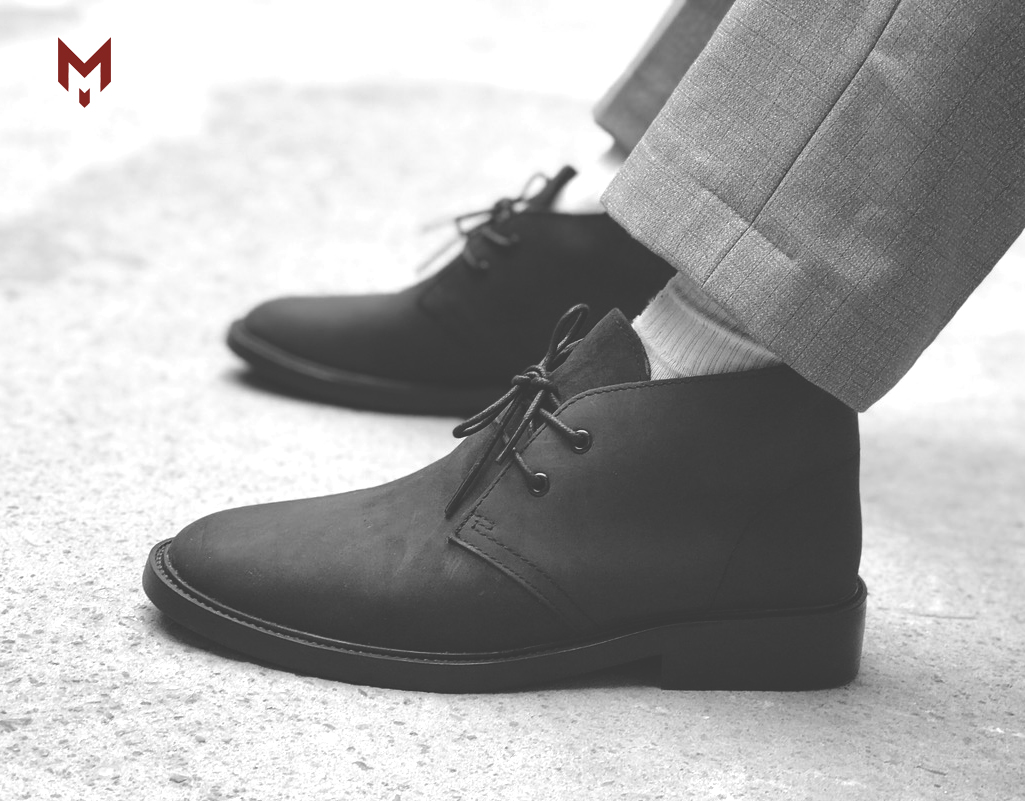 Giày cao cổ nam dà bò sáp Steed Chukka boots