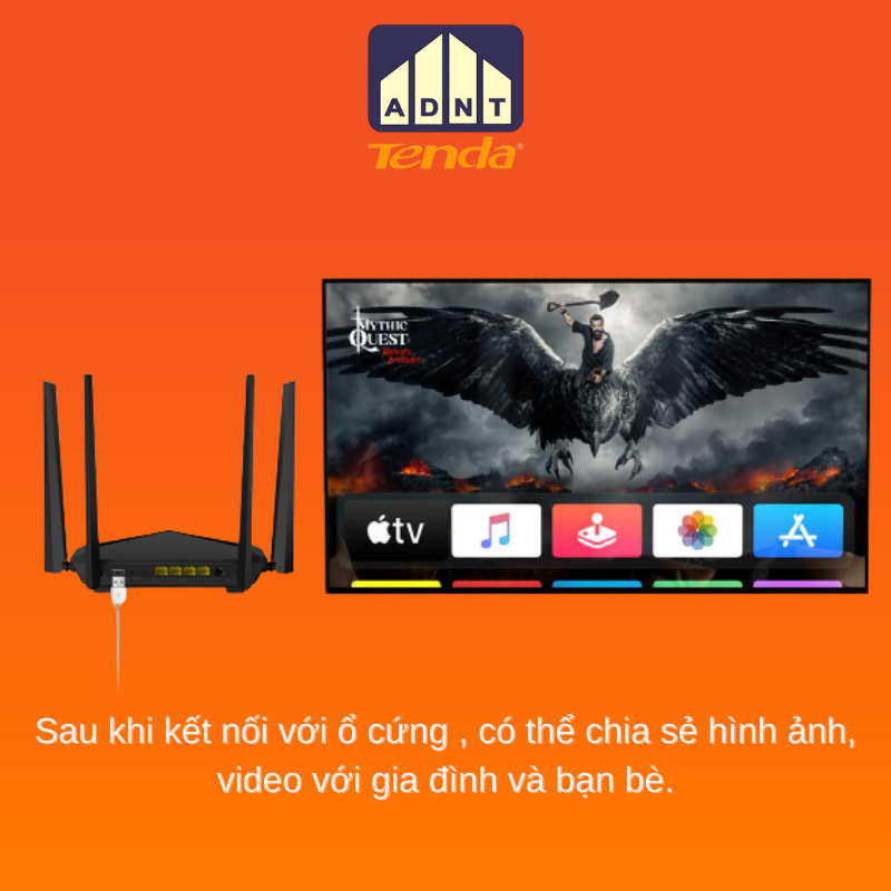 Hình ảnh Bộ phát wifi không dây tốc độ 1200 Mbps 4 râu băng tần kép Wireless Router AC10U Tenda hàng chính hãng