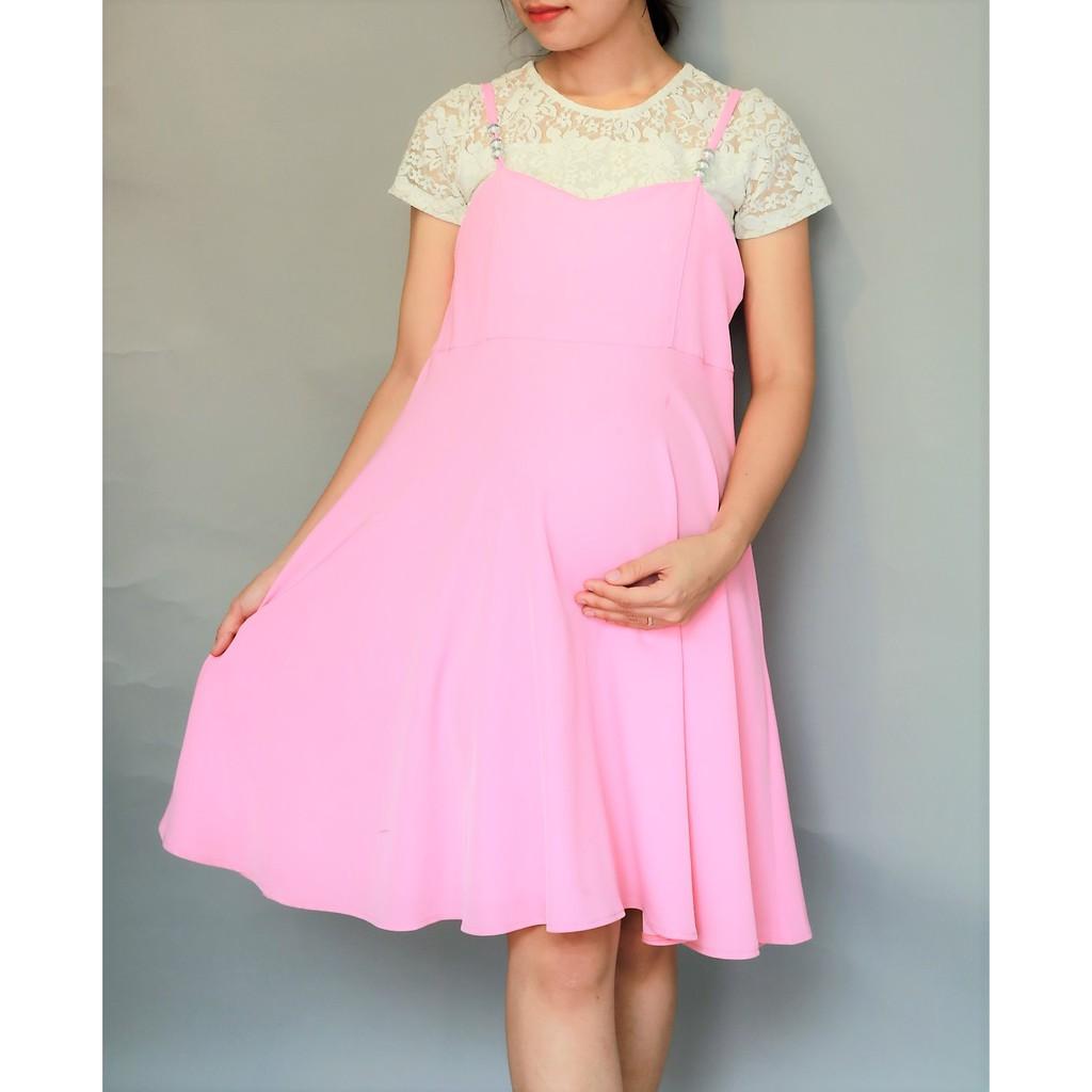 Nguyên set váy YẾM bầu HỒNG