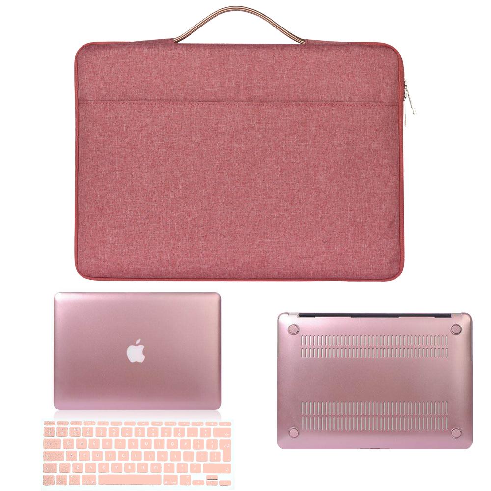 Laptop Dành Cho Apple Macbook Air 13/11/Macbook Pro 13/15 Hoa Hồng Vàng Cứng Bảo Vệ + túi Đựng Laptop + Bàn Phím