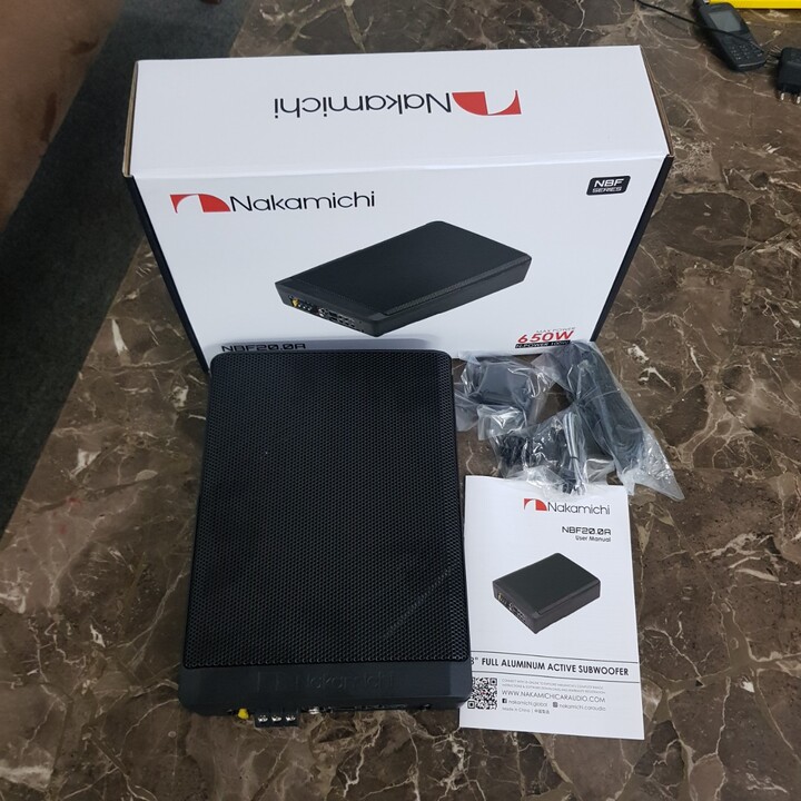 Bộ Loa SUB siêu trầm NAKAMICHI NBF20.0A đặt gầm ghế ô tô, xe hơi - Hàng Nhập Khẩu