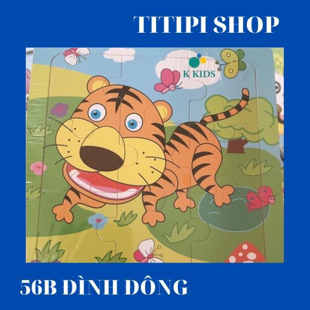 Bộ 3 Tranh Gỗ Ghép Hình Con Vật Ngộ Nghĩnh Cho Bé