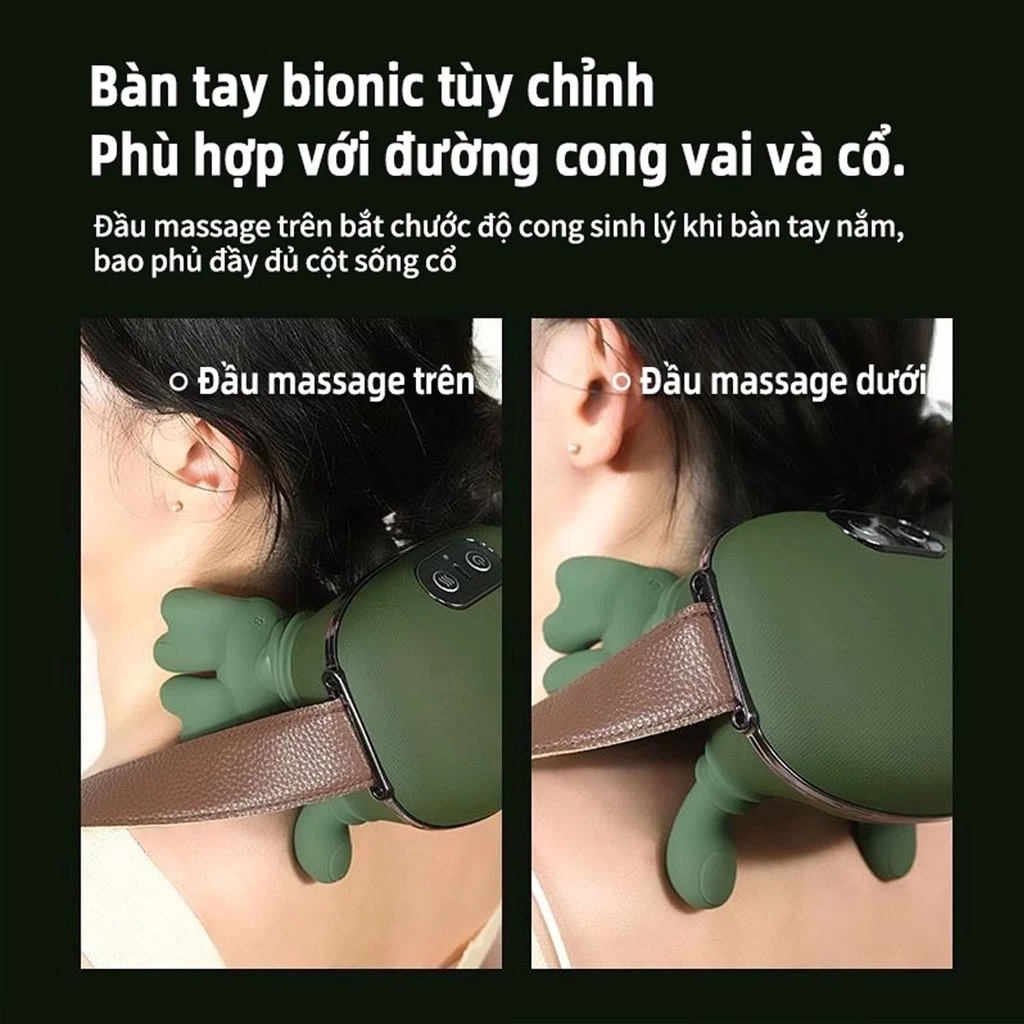 [Tặng sạc + cáp] Máy Massage Cổ Vai Gáy GDV Mô Phỏng Bàn Tay Người Kết Hợp Chườm Ấm, Mát Xa Trị Liệu Giảm Đau Mỏi Cơ - Hàng Chính Hãng