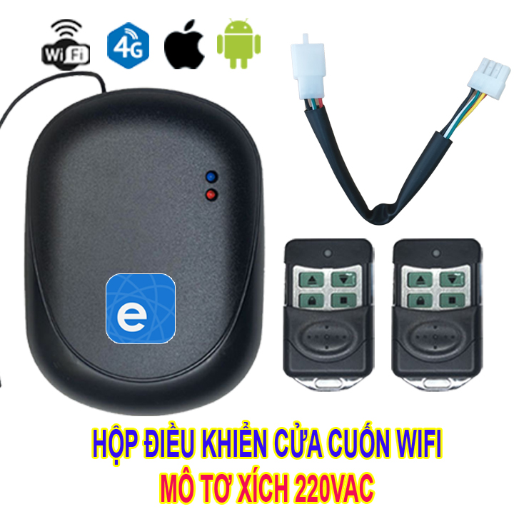 Hộp điều khiển cửa cuốn Wifi  (mô tơ xích 220VAC)