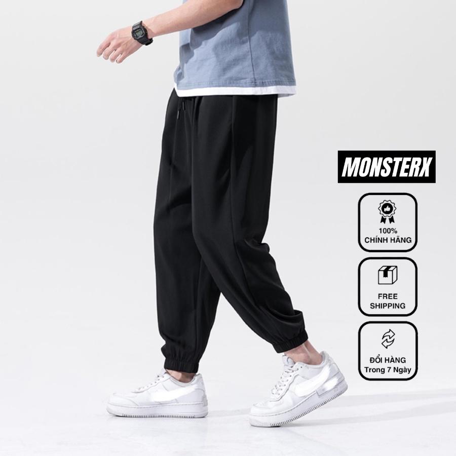 Quần jogger BÓ CHUN unisex MonsterX thể thao nam nữ nỉ cao cấp nỉ bông bigsize thu đông basic pants ulzzang