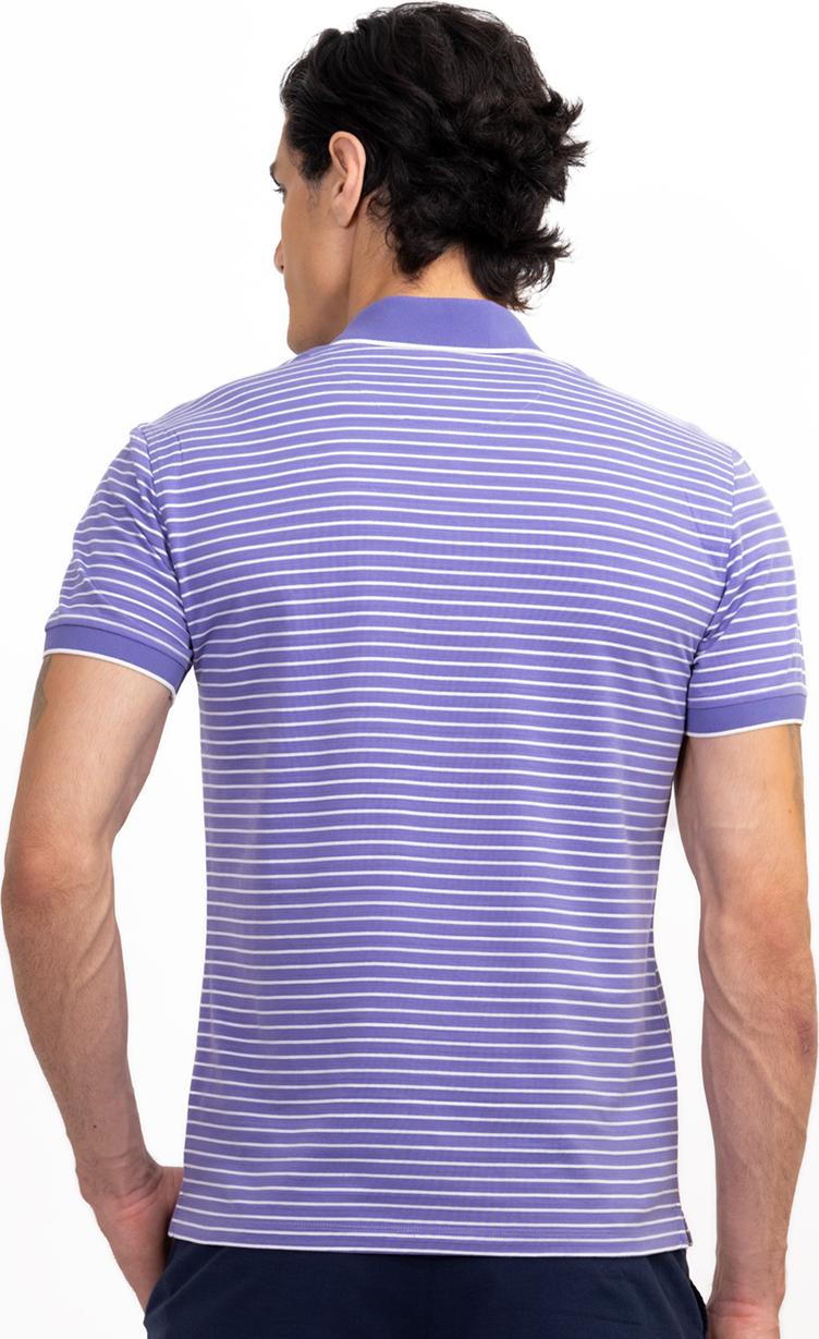 Áo Polo Nam Dệt Sọc Novelty NATMSNMCSR191048N - Tím Sọc Trắng
