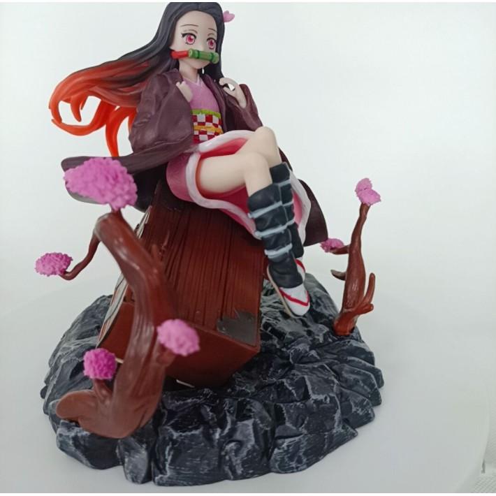 Mô hình Figure Kimetsu no Yaiba - Demon Slayer Kamado Nezuko ngồi hộp gỗ đẹp 20cm