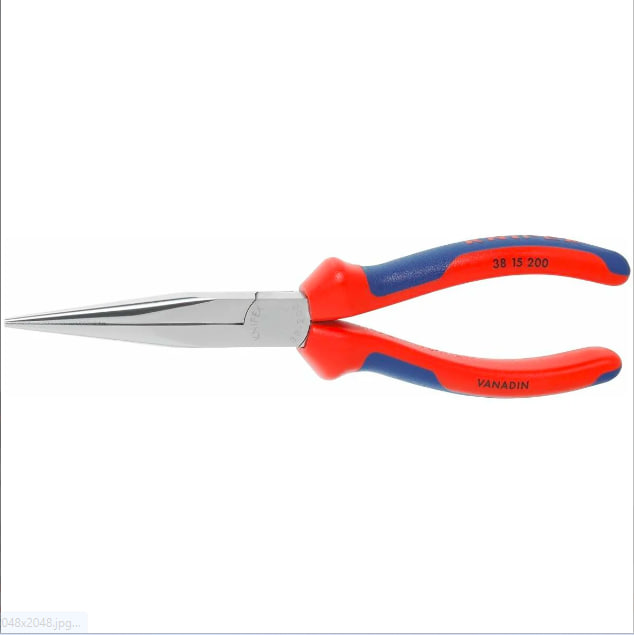 KỀM MŨI NHỌN MẠ CHROME DÀI 200MM KNIPEX 38 15 200 | 38 15 200