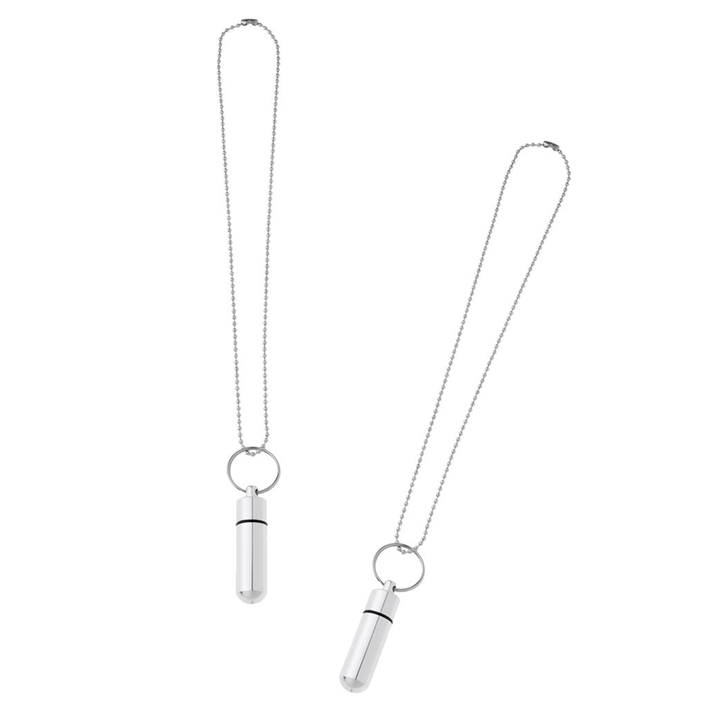 2Pcs Pill Box Aluminum Outdoor Waterproof Pendant Capsule Sealed Bottle 5cm