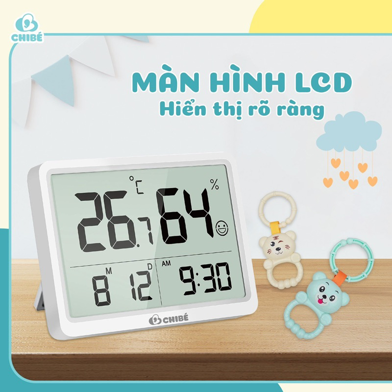 Nhiệt ẩm kế đo nhiệt độ phòng Chibe CB036 - Hàng Chính Hãng