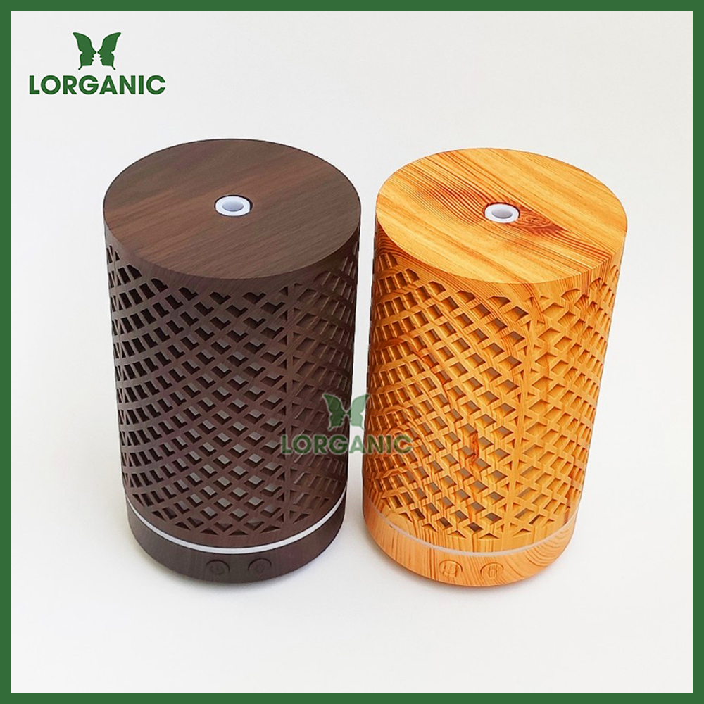 Combo máy khuếch tán/ máy xông tinh dầu Lorganic hình Trụ Lưới FX2065 + tinh dầu cam hương Lorganic