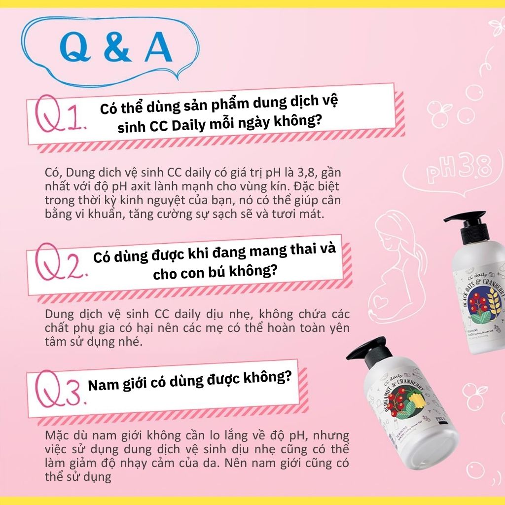 Dung Dịch Vệ Sinh Phụ Nữ CC Daily Feminine Wash Soothing And Calming Shower Gel 330g