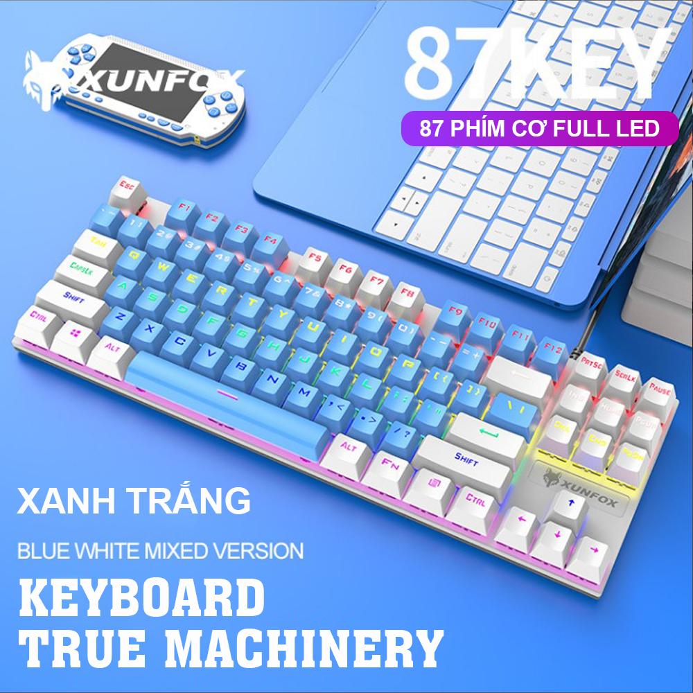 Bàn phím cơ chơi game gaming K80 full led- Bảo hành 6 tháng - K80 Xám Đen