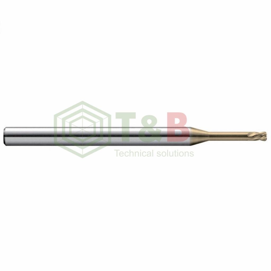 Dao Phay Bo Góc R 4 Me Cổ Dài D4 x R0.2x20x70L Union Tool Model HLRS4040-02-200,Dao phay ngón gia công sau nhiệt