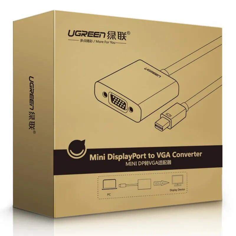 Ugreen UG10458MD113TK Màu Trắng ABS Cáp chuyển đổi Mini DP sang VGA 1920x1080 60Ghz - HÀNG CHÍNH HÃNG