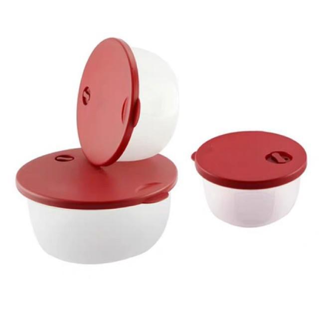 Bộ 3 bát nhựa để lò vi sóng đựng thức ăn trong tủ lạnh đa năng cao cấp