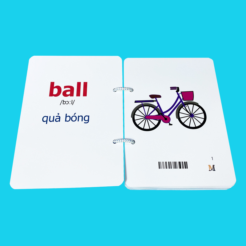 Flashcard tiếng Anh Lớp 1 Khổ A5 có phát âm, hình ảnh sinh động