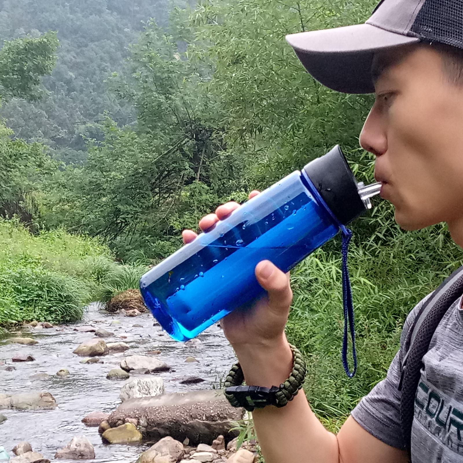 2x4Stage Travel Water Filter Bottle Straw Purifier Camping Emergency Survival