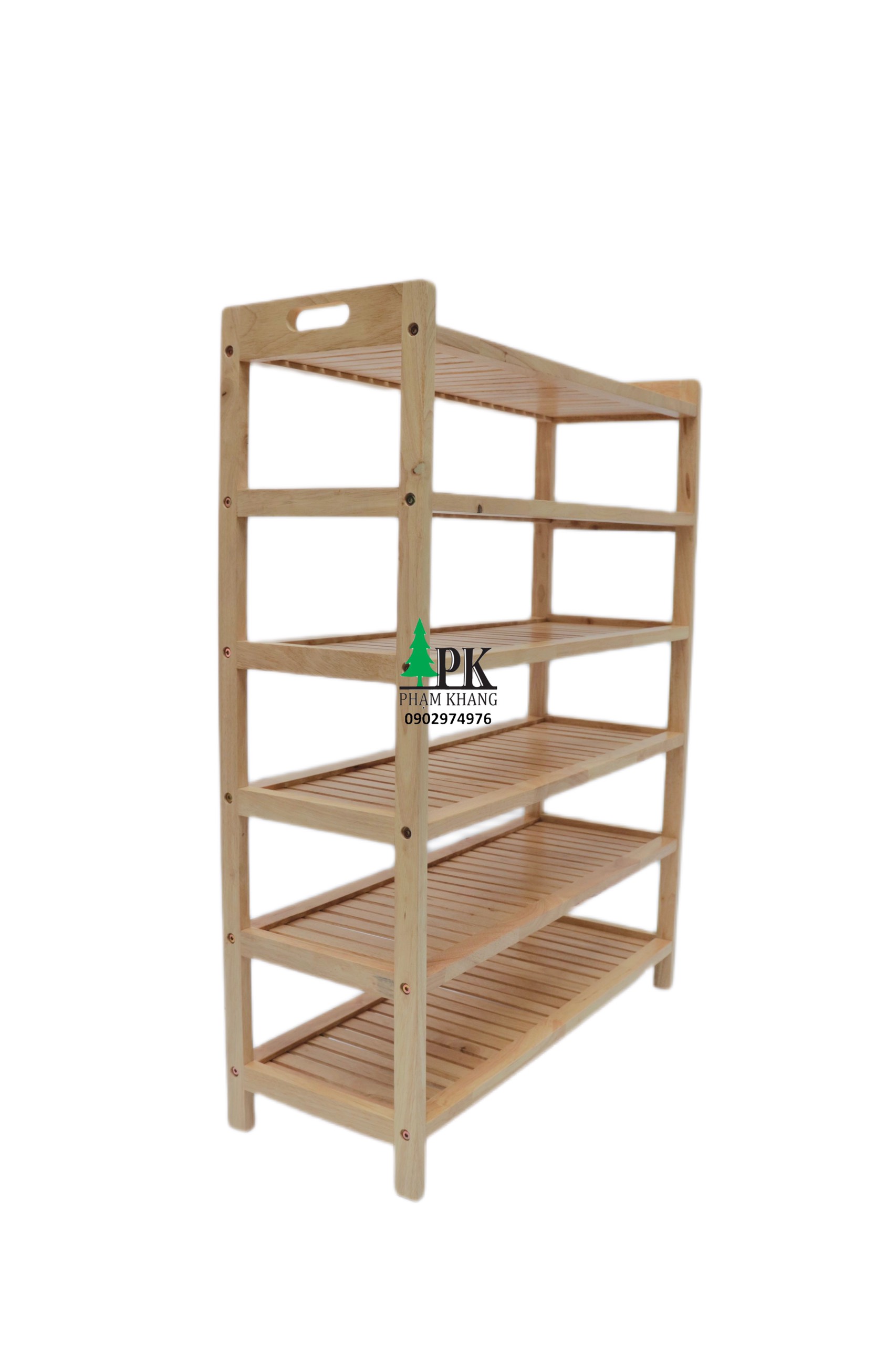 Kệ giày dép 3 tầng/ 4 tầng/ 5 tầng/ 6 tầng Start Decor - Gỗ cao su tự nhiên - Màu Gỗ Tự Nhiên/ Vàng Cherry - Kích thước rộng 70 cm