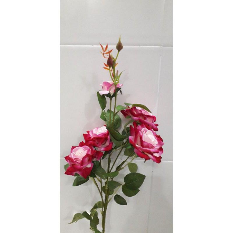 Cành hồng nhung cao cấp màu cánh sen