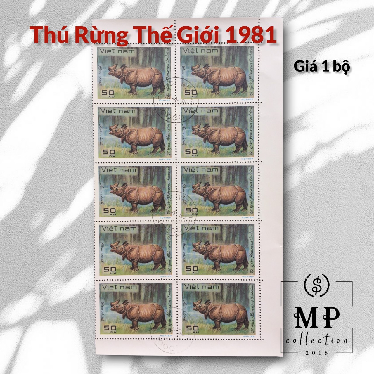 Tem sưu tầm CTO Việt Nam Thú rừng thế giới 1981 .