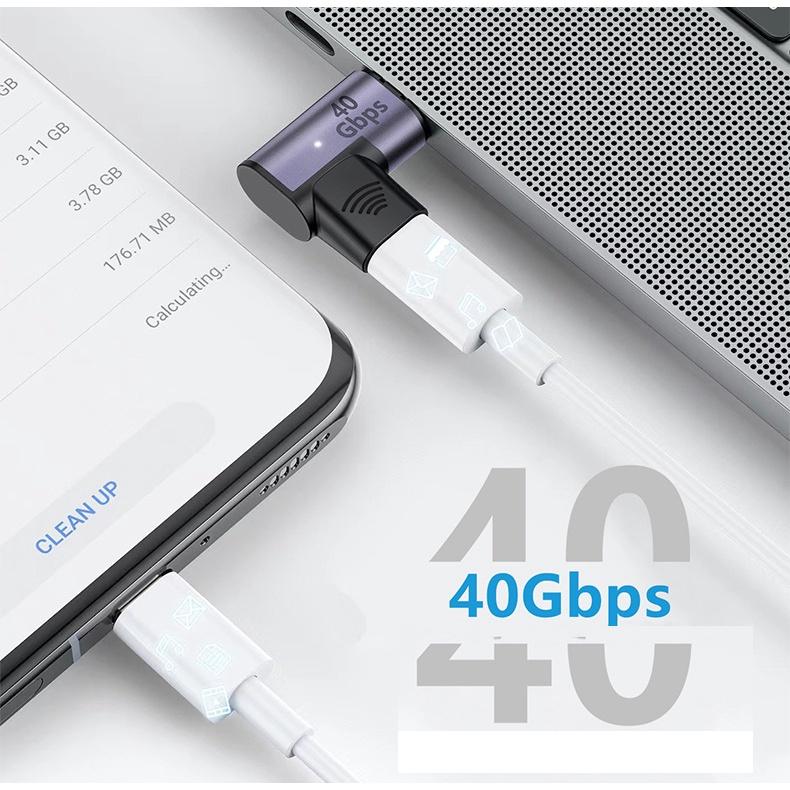 Đầu chuyển Usb type c - c hỗ trợ nam châm từ tính magnet tốc độ 40Gbps, xuất hình 8k60hz, sạc 100w