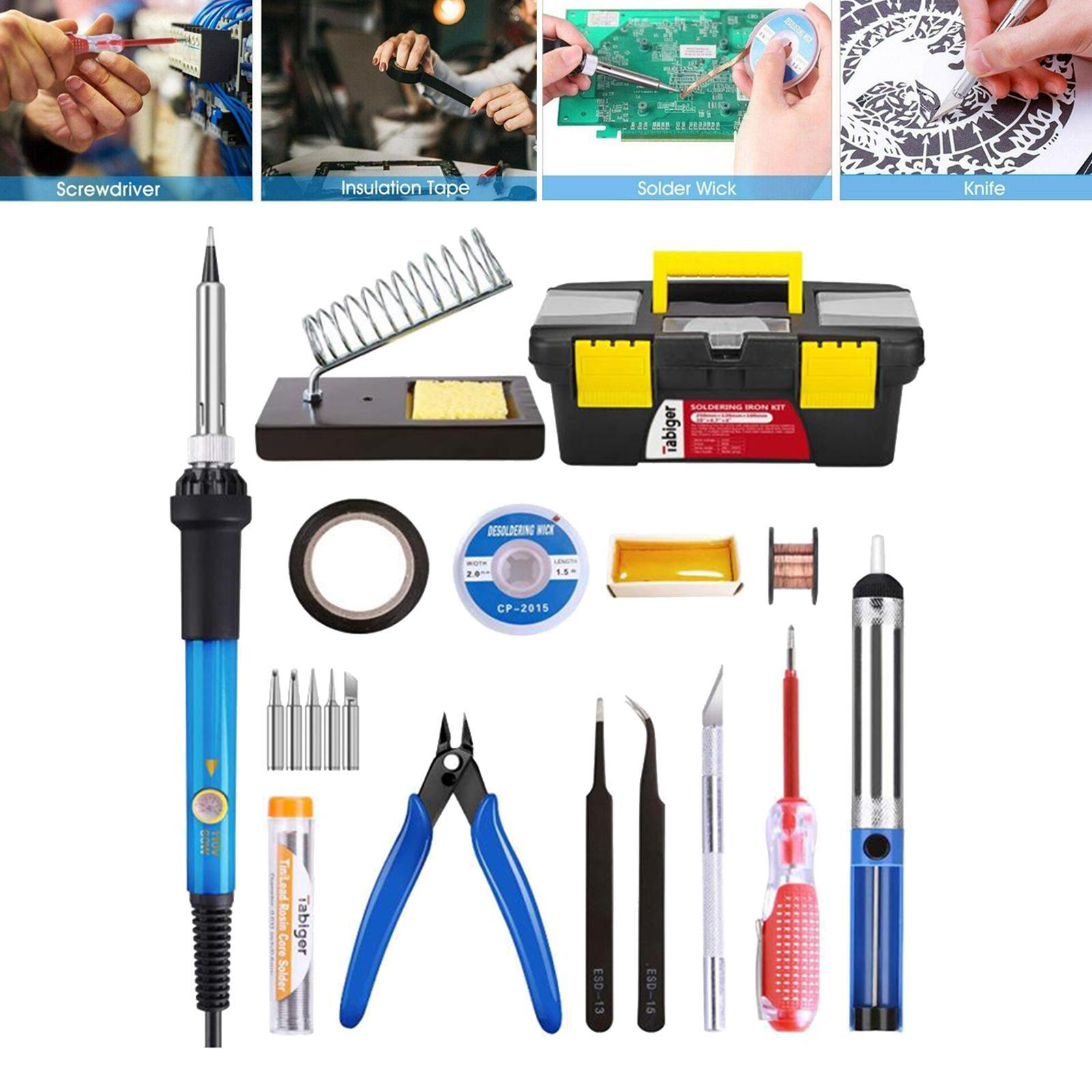 Electric Soldering Iron Gun Tool Kit Welding Desoldering Pump Tool 110V 60W