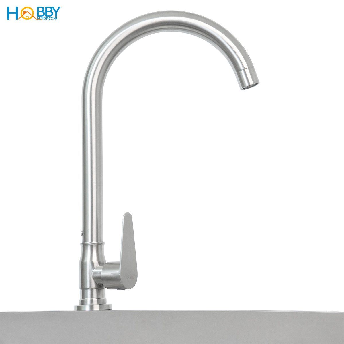 Vòi rửa chén bát lạnh gắn chậu inox 304 xoay tròn Hobby home decor RL1