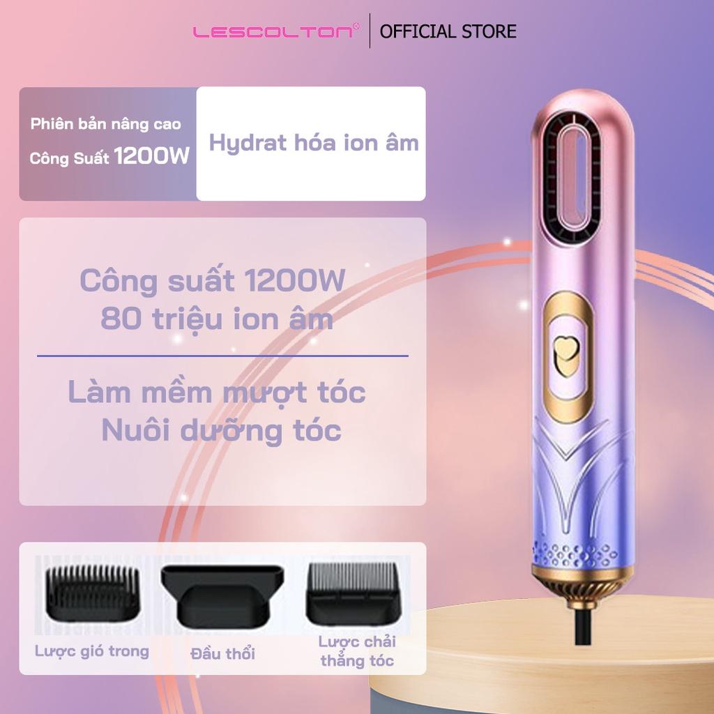 Máy sấy tóc mini Lescolton 2 chiều nóng lạnh chức năng sấy ion tặng kèm 3 đầu tạo kiểu tóc chuyên nghiệp