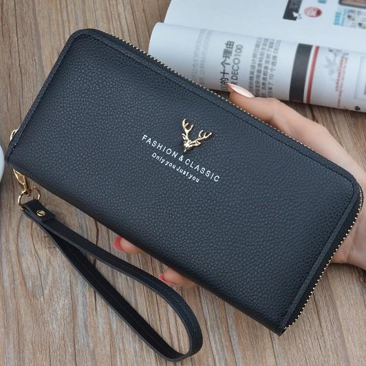Bóp ví dài nữ cầm tay kiểu dáng Hàn Quốc nhiều ngăn đựng tiền thẻ điện thoại có ngăn kéo ví da PU cao cấp MSP Y-1003