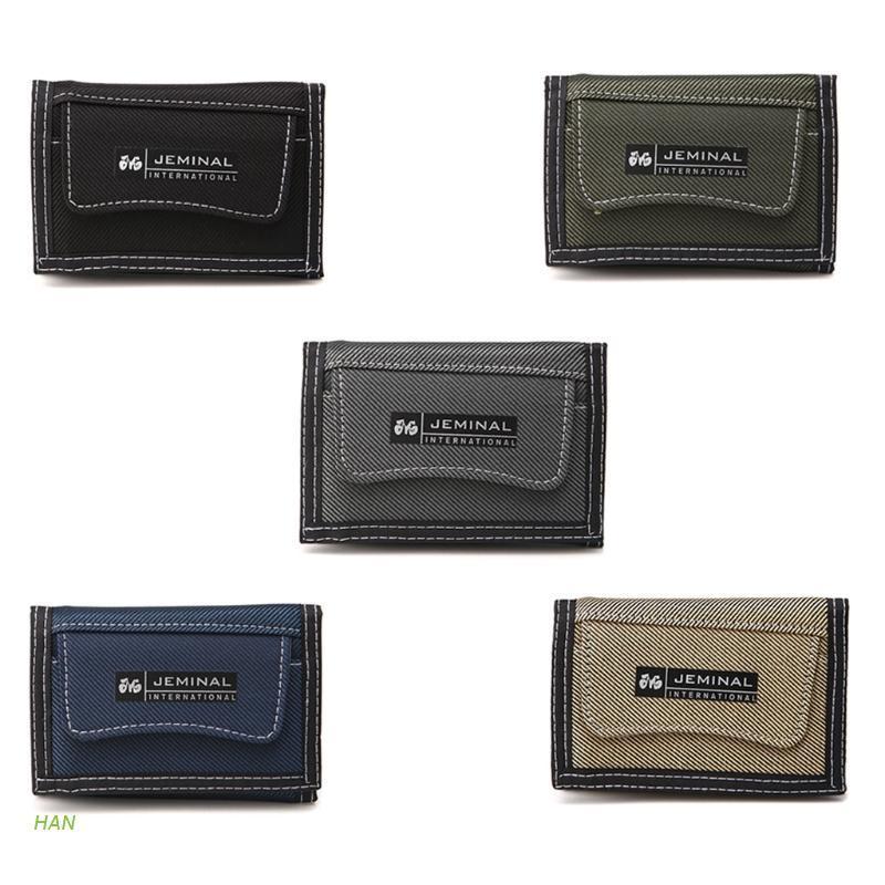 HAN Men Canvas Wallet Short Design Pocket Zipper Coin Purse Credit Card ID Holder