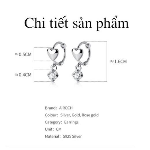 Khuyên tai bạc Ý s925 G6654 - AROCH Jewelry