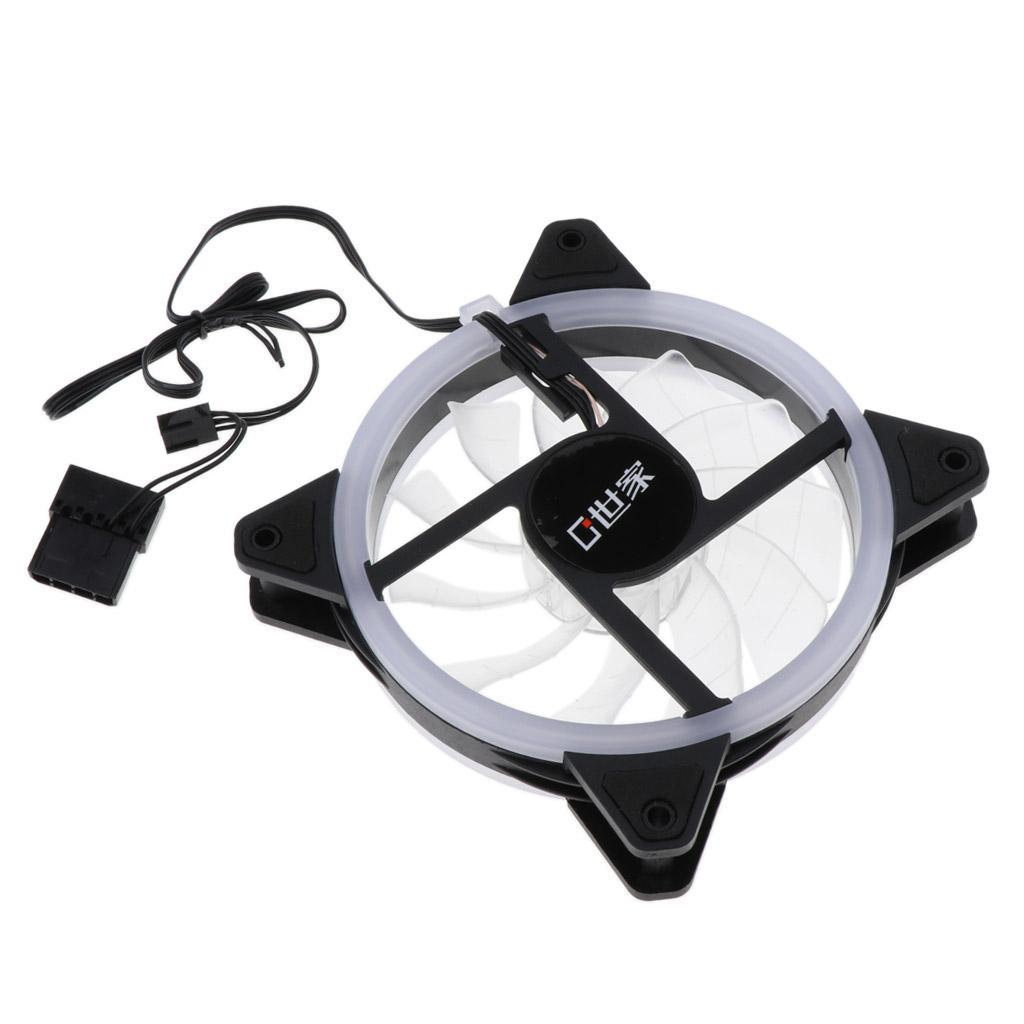 3x 12CM LED Computer Case Cooling Fan for PC 4-Color Light Loop