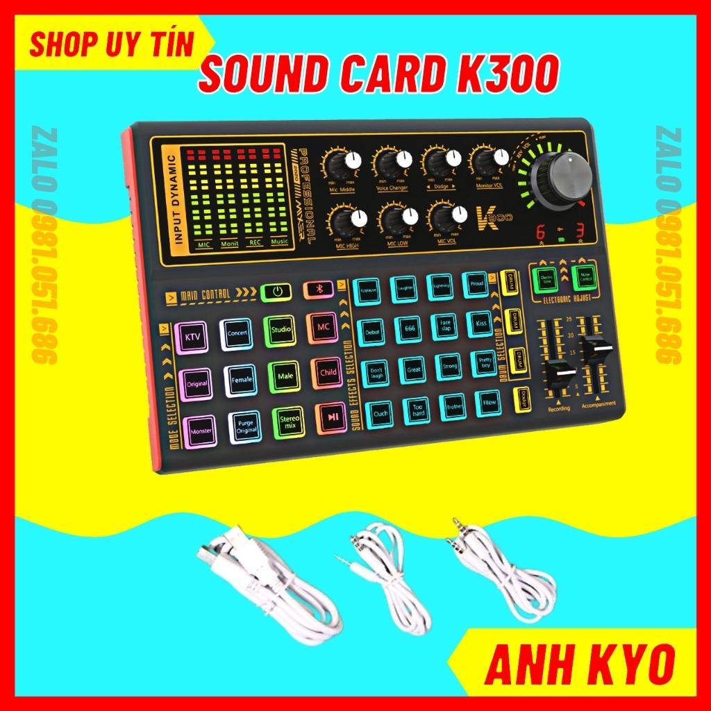 Trọn Bộ Sound Card K300 Mic AQTA ALC280 . Thiết Kế Cực Đẹp , Âm Thanh Sống Động , Dễ Dàng Lắp Đặt . Bảo Hành 1 Năm