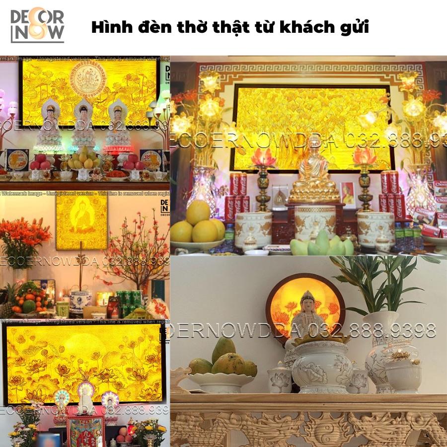 Đèn Hào Quang Phật In Tranh Trúc Chỉ DECORNOW 30,40 cm, Trang Trí Ban Thờ, Hào Quang Trúc Chỉ HOA SEN DCN-TC6