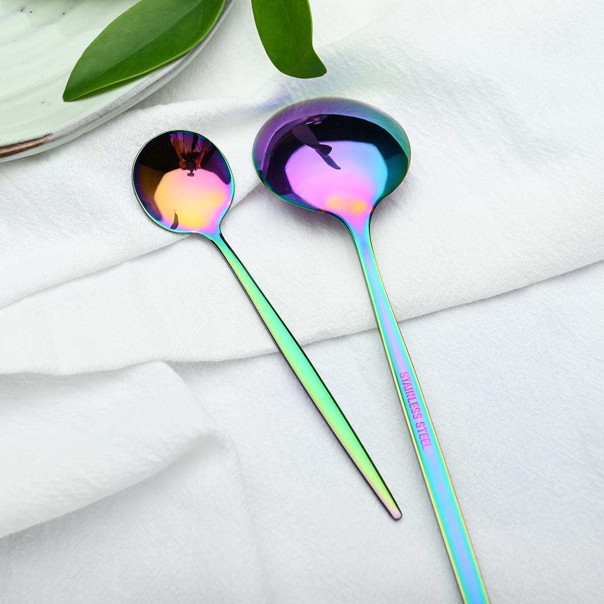 24 Cái/bộ Thép Không Gỉ Vàng Ăn Tối Bạc Hà Vàng Ăn Tối Dao Dĩa Thìa Cà Phê Bộ Dao Kéo Nhà Bếp Bộ Đồ Ăn Kiềng Bạc Bộ