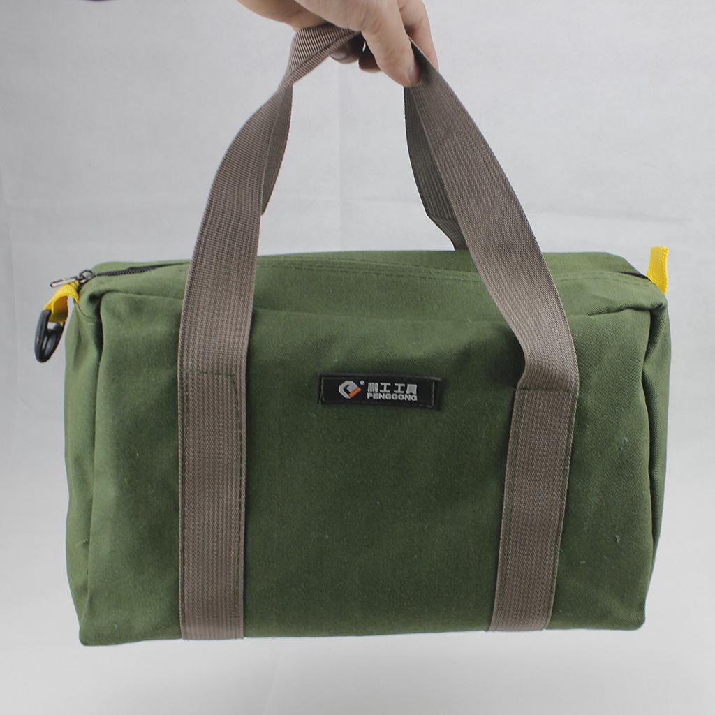 3x 12" Canvas Tool Bag Functional Green Multipurpose Toolkit Storage Tote