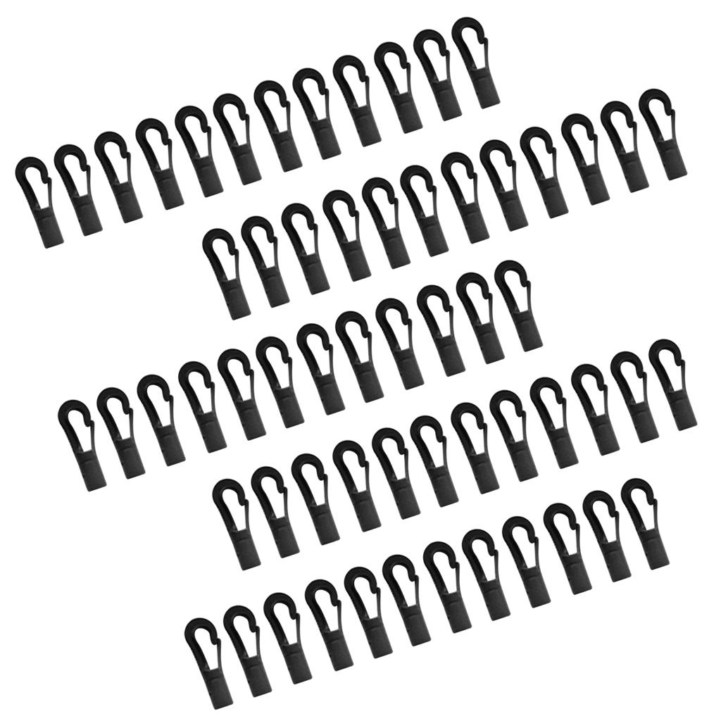 60 Pcs Plastic Bungee/Elastic Rope/Shock Cord Hook for 4 or 5mm Bungee Shock Cord