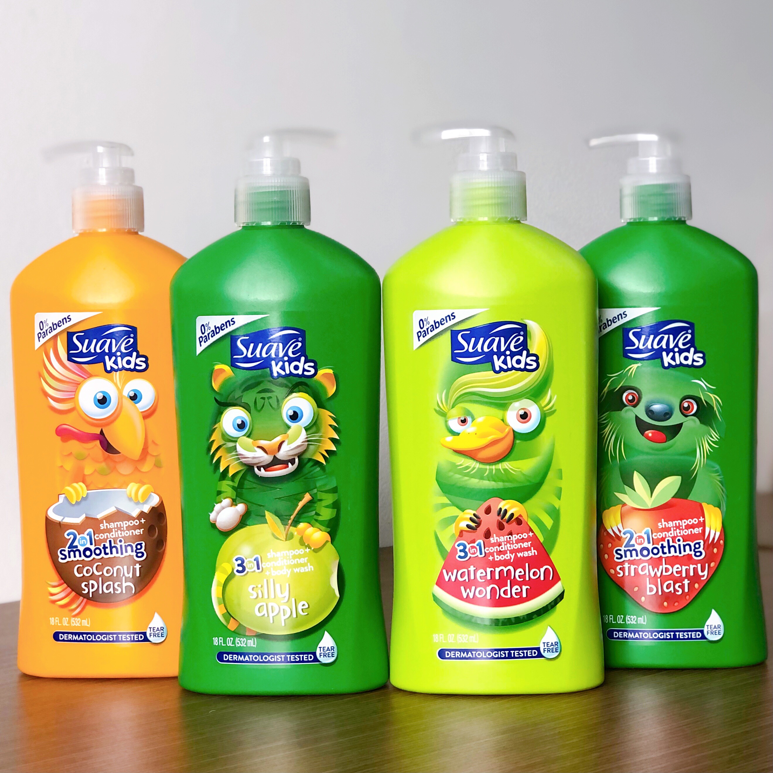 Sữa Tắm Gội Toàn Thân 3in1 cho Bé Suave Kids chai vòi 532ml-4 mùi ( không xuất hóa đơn đỏ- không tem phụ )