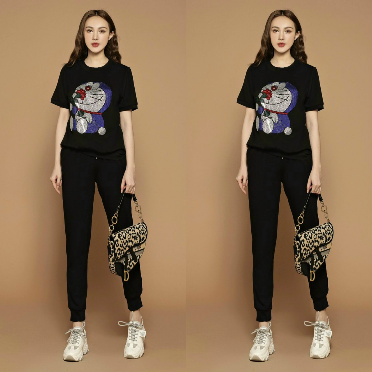 Đồ bộ thun cotton đính đá mèo máy thông tin siêu kute